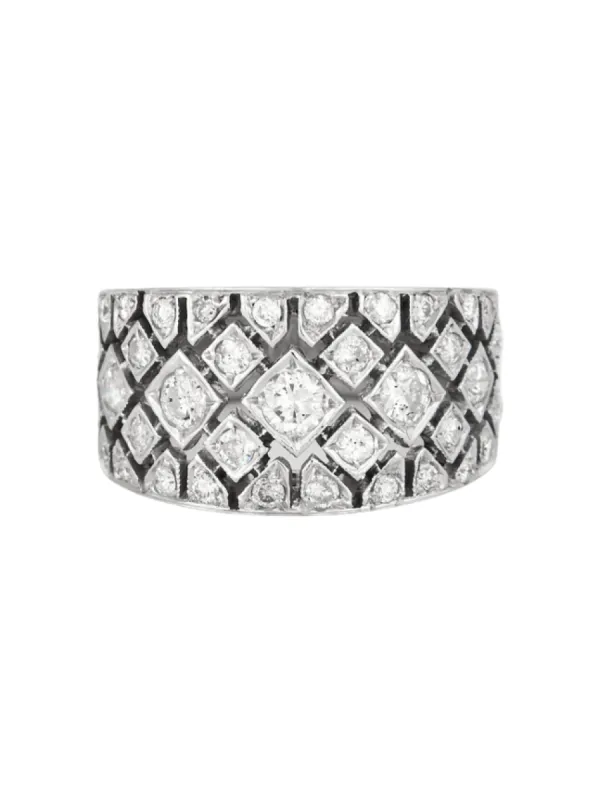 Bague jonc en or gris et diamants sold by 58 Facettes