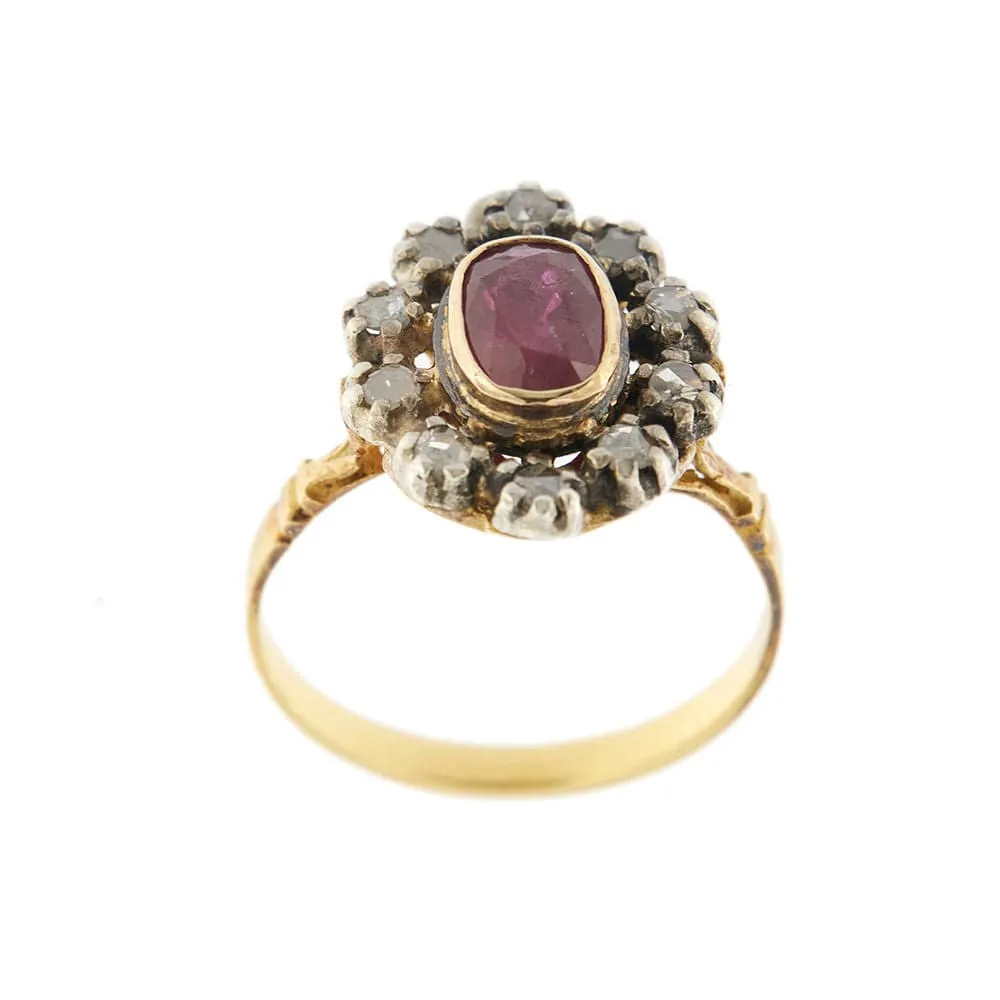 Bague or jaune, rubis et diamants sold by 58 Facettes product image thumbnail 3