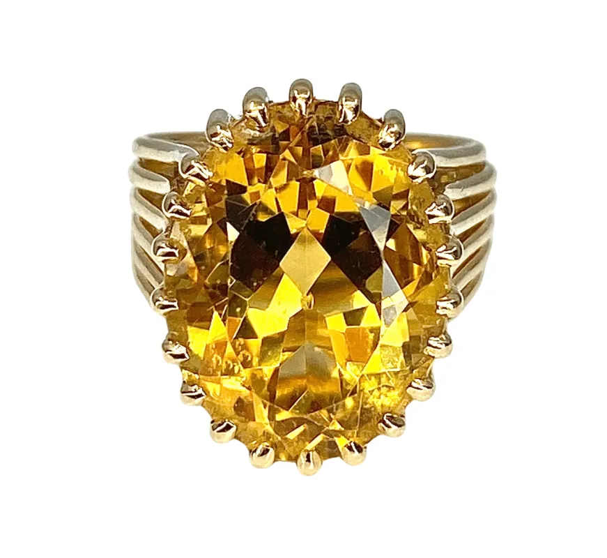 Bague or jaune citrine sold by 58 Facettes
