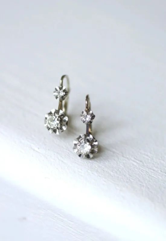 Dormeuses Art Déco platine et diamants sold by 58 Facettes