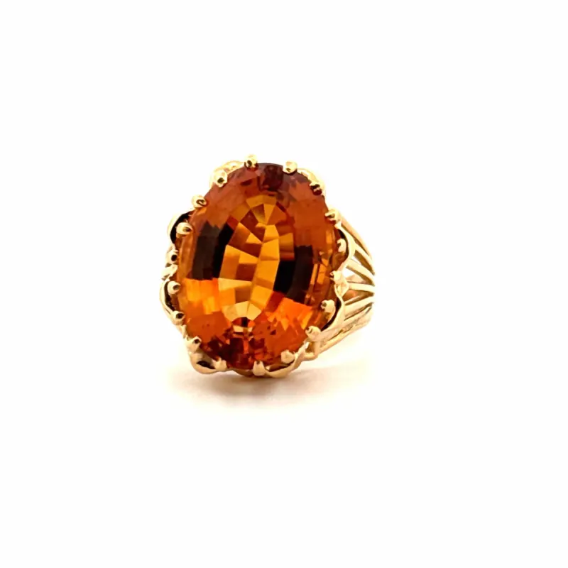 Bague Cocktail Or Jaune et Citrine sold by 58 Facettes