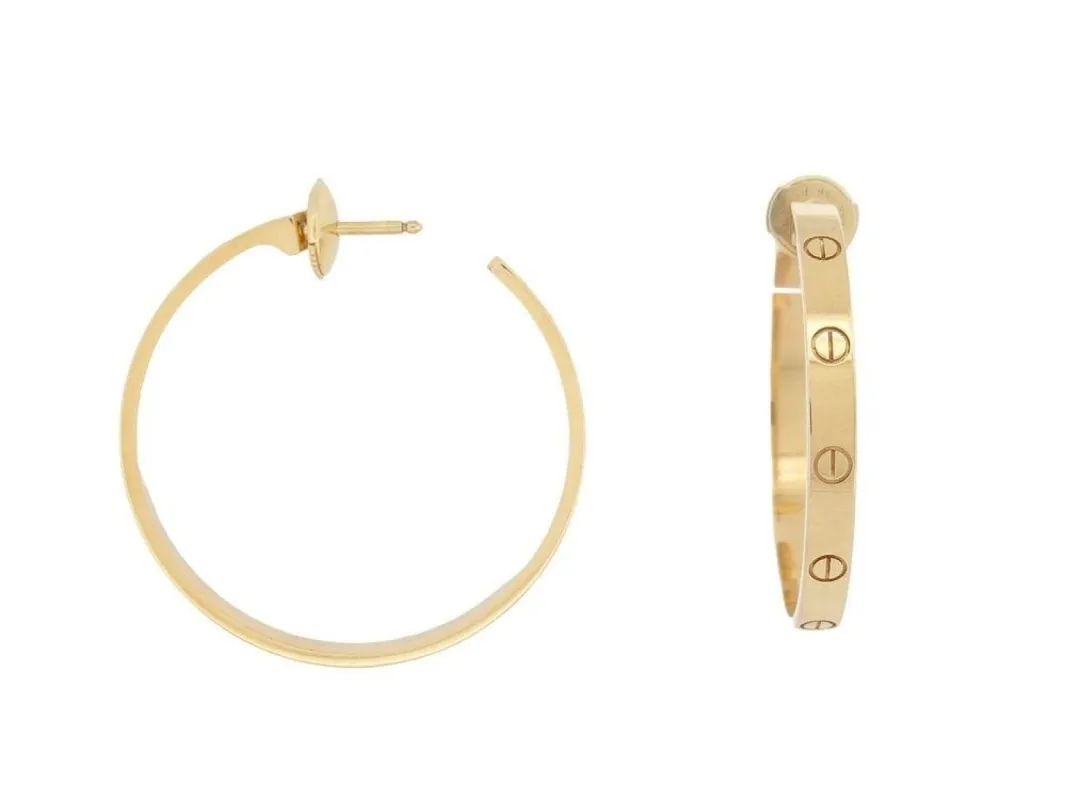 boucles d'oreilles CARTIER love creoles en or jaune sold by 58 Facettes