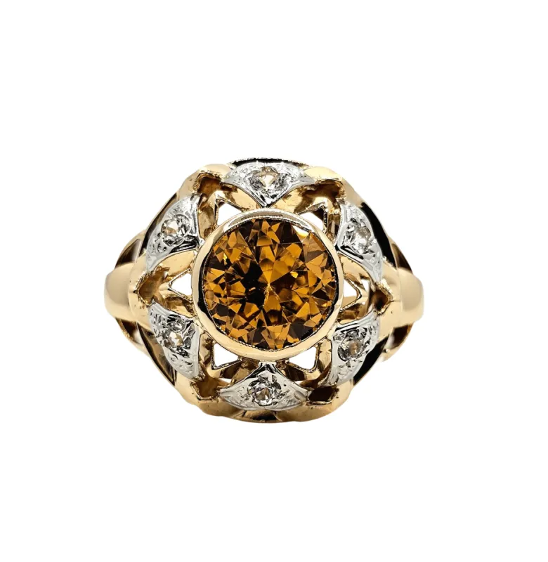 Bague dôme Saphir orange sold by 58 Facettes