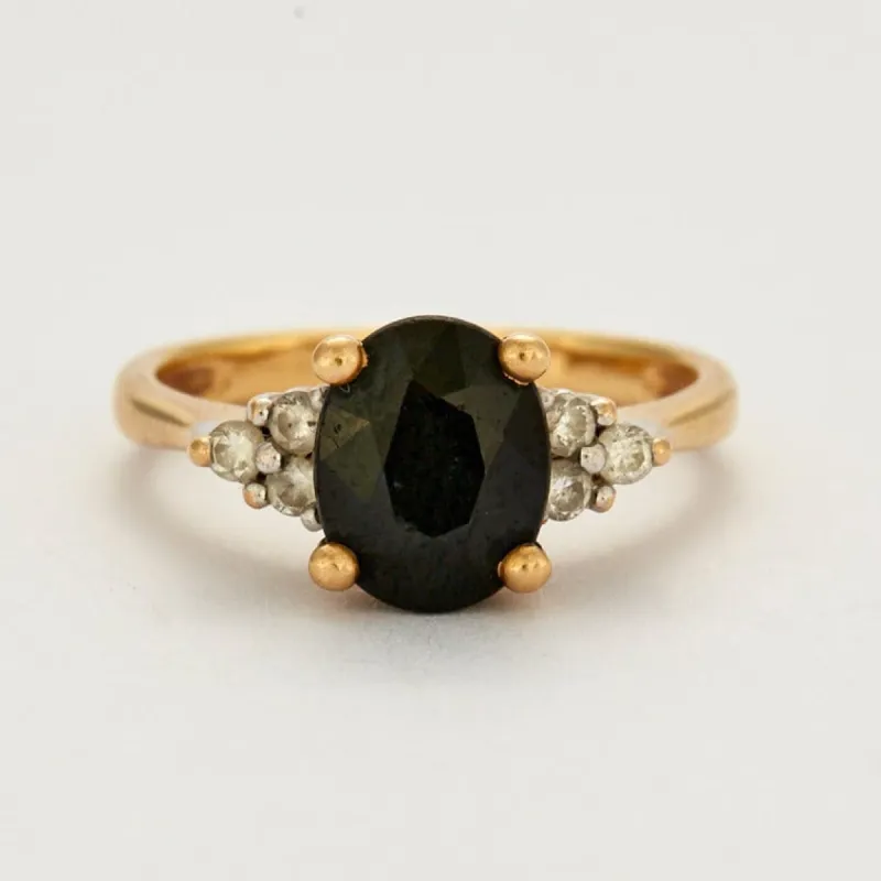 Bague Saphir épaulé de diamants sold by 58 Facettes