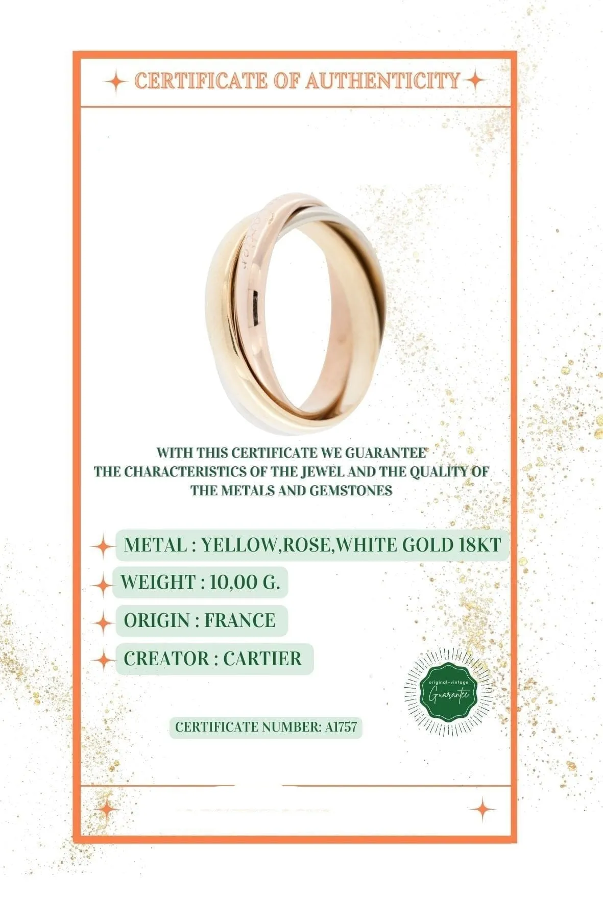 CARTIER - Trinity Les Must de Cartier ors blanc, jaune et rose sold by 58 Facettes product image thumbnail 4