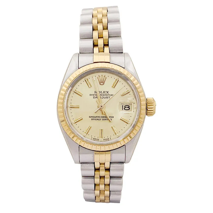 Montre Rolex, "Oyster Perpetual Datejust", or jaune et acier. sold by 58 Facettes