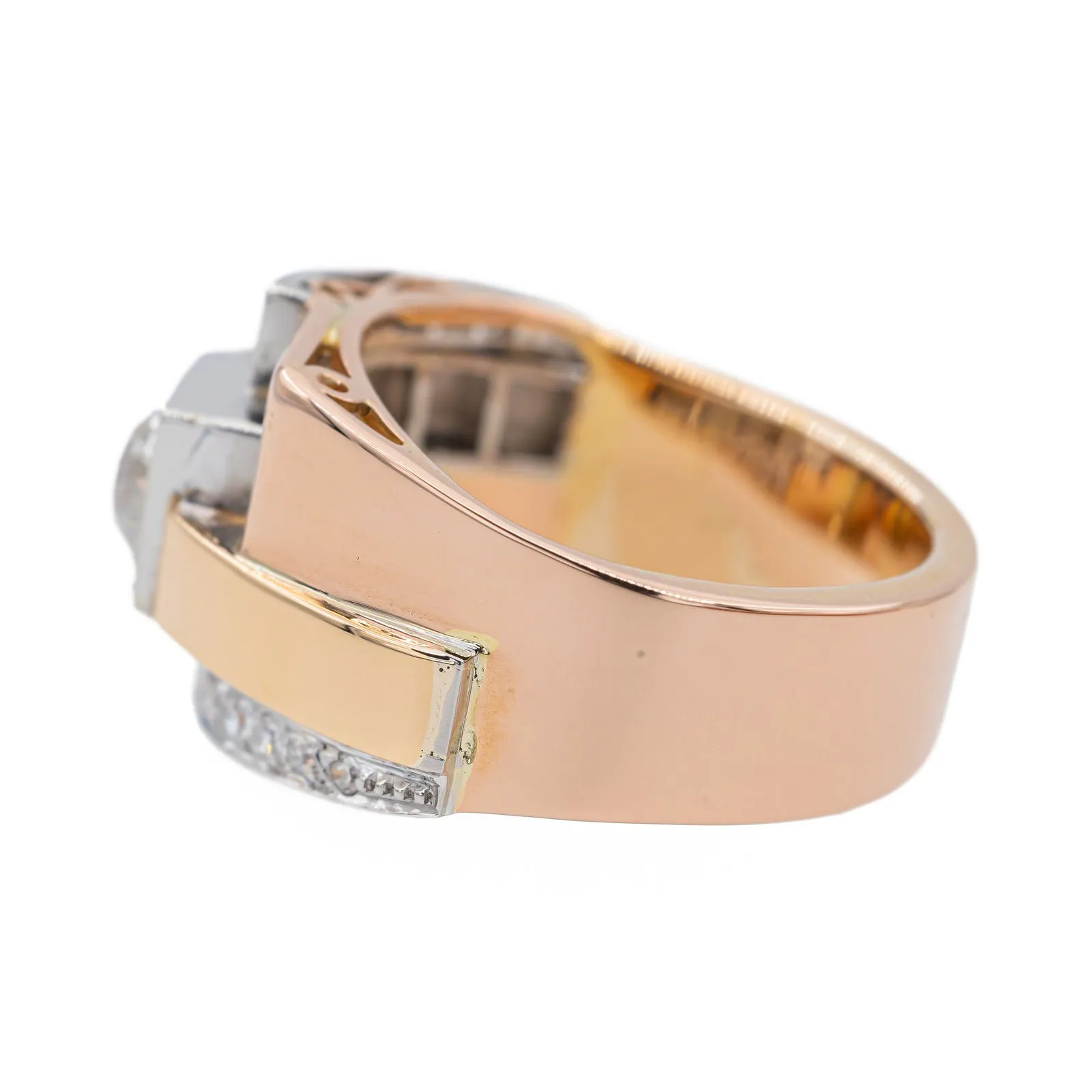 Bague en or rose et jaune 18 carats, platine et diamants sold by 58 Facettes product image thumbnail 4