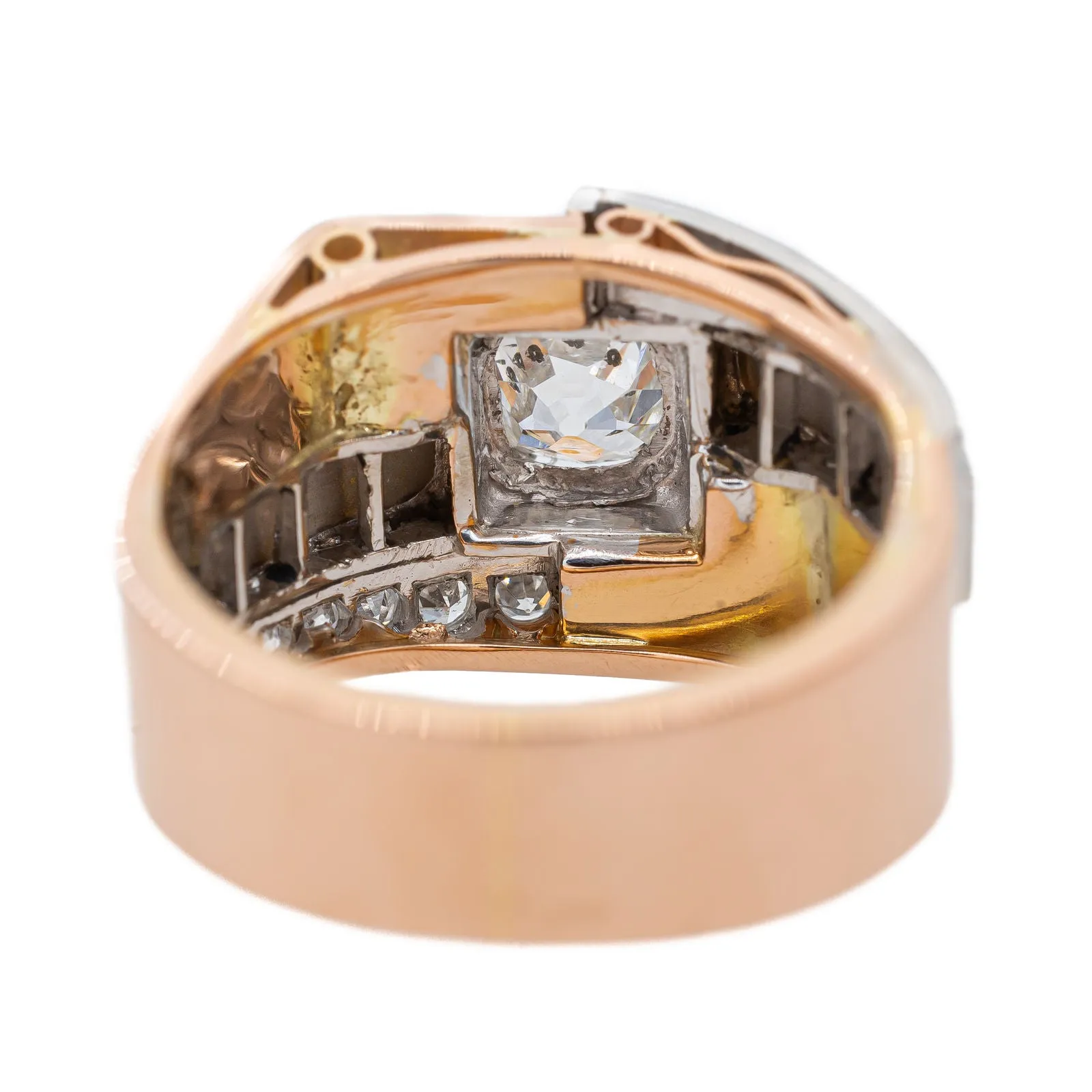 Bague en or rose et jaune 18 carats, platine et diamants sold by 58 Facettes product image thumbnail 5