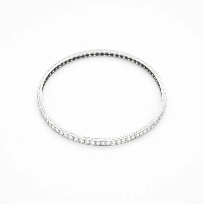 Bracelet Jonc Diamants et Platine sold by 58 Facettes