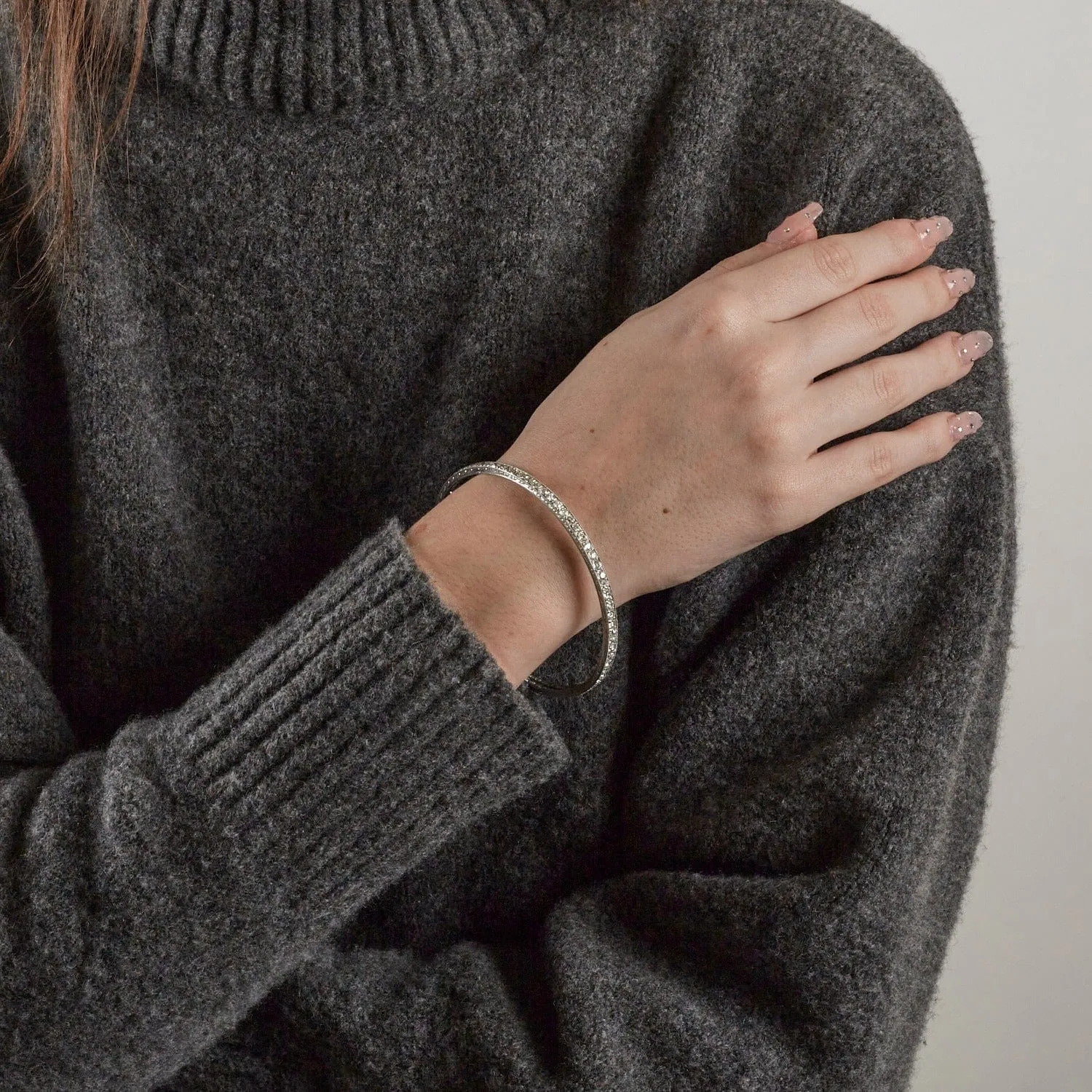 Bracelet Jonc Diamants et Platine sold by 58 Facettes product image thumbnail 2