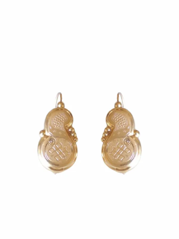 Grandes boucles d'oreilles anciennes dormeuses en or sold by 58 Facettes
