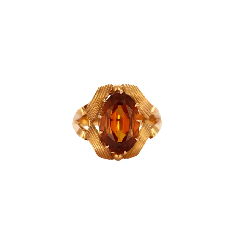 Bague or jaune citrine mandarine de 5,2 carat sold by 58 Facettes