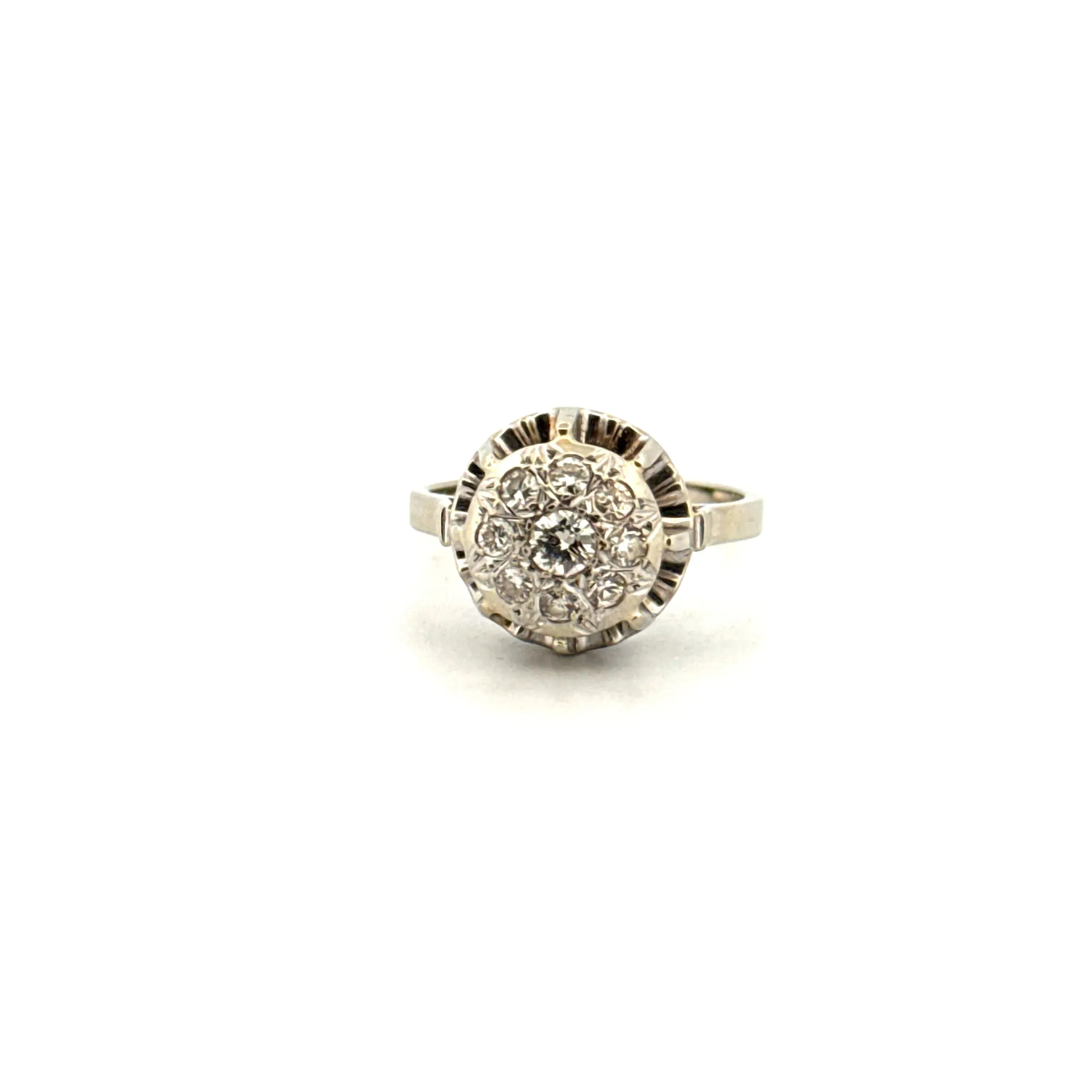 Bague Pavée or blanc et diamants sold by 58 Facettes