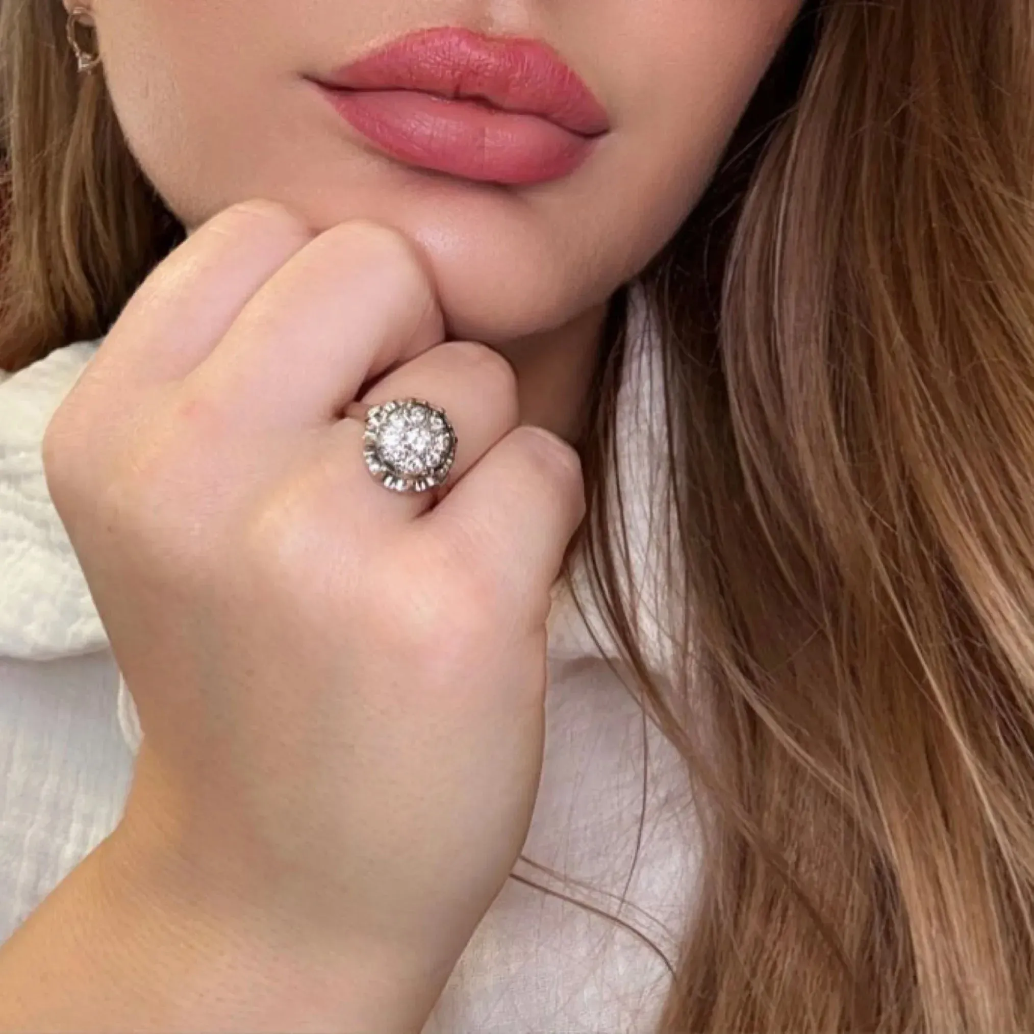 Bague Pavée or blanc et diamants sold by 58 Facettes product image thumbnail 2