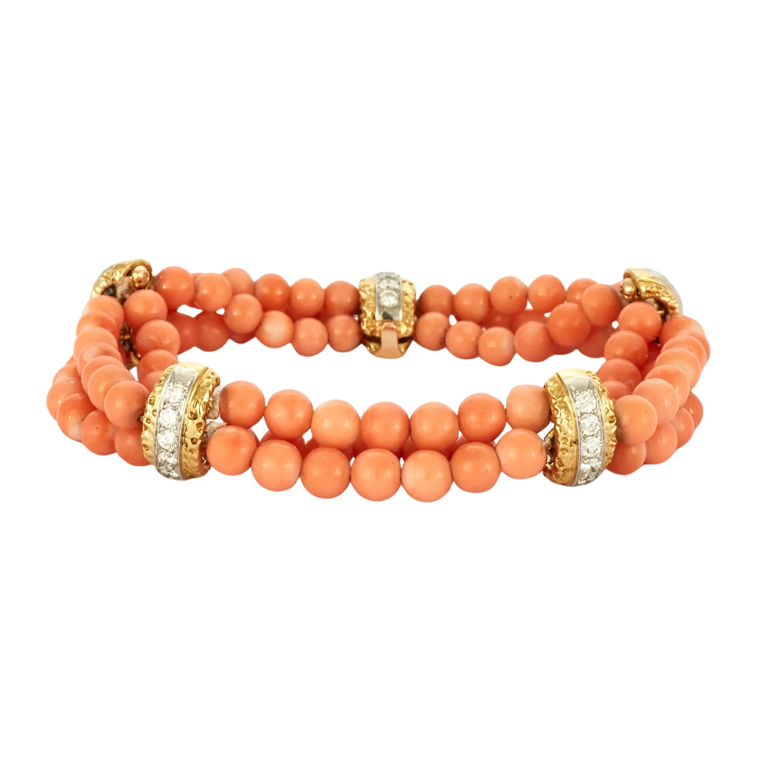 VAN CLEEF & ARPELS – Bracelet or jaune corail et diamants sold by 58 Facettes