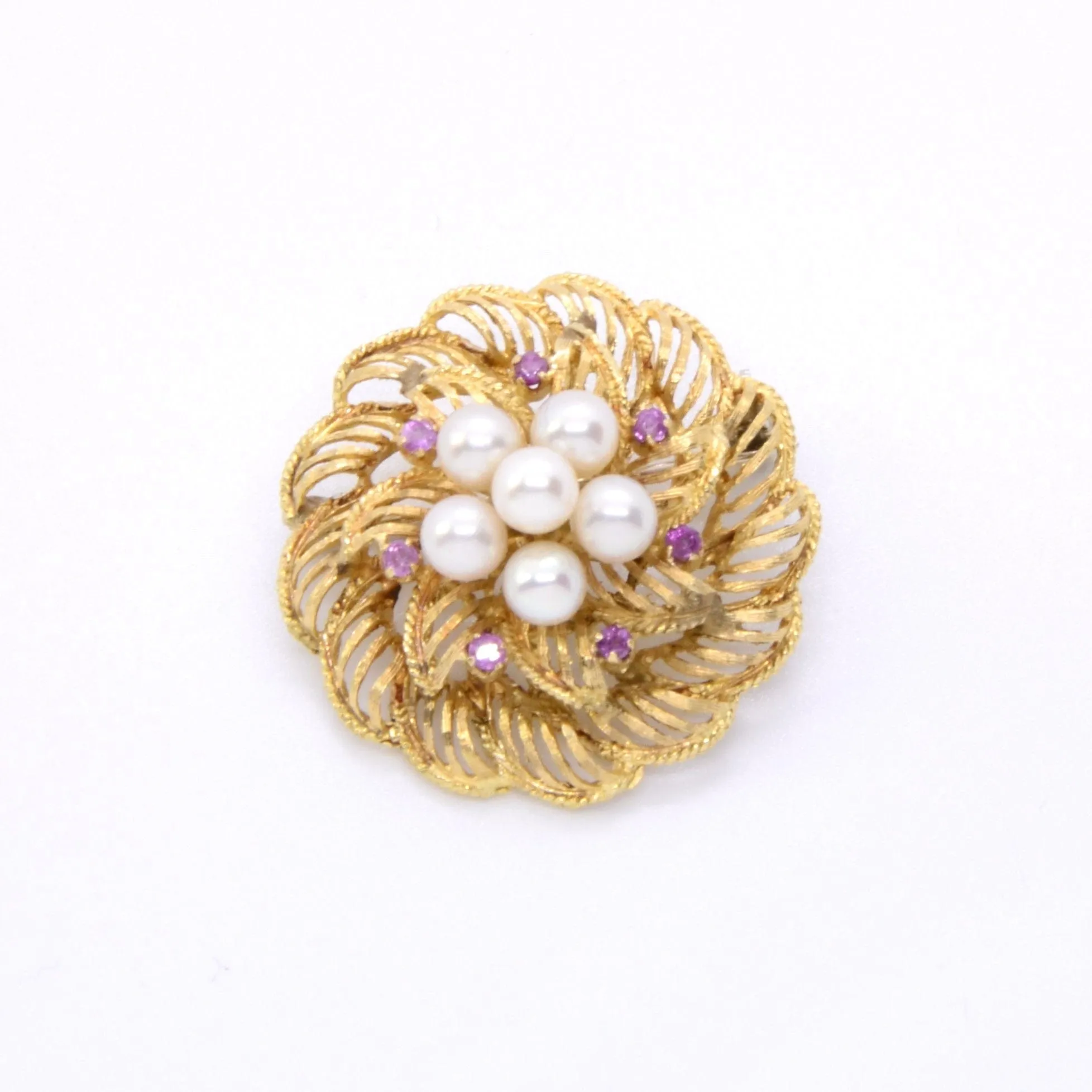 Broche feuilles or et perles sold by 58 Facettes product image thumbnail 2