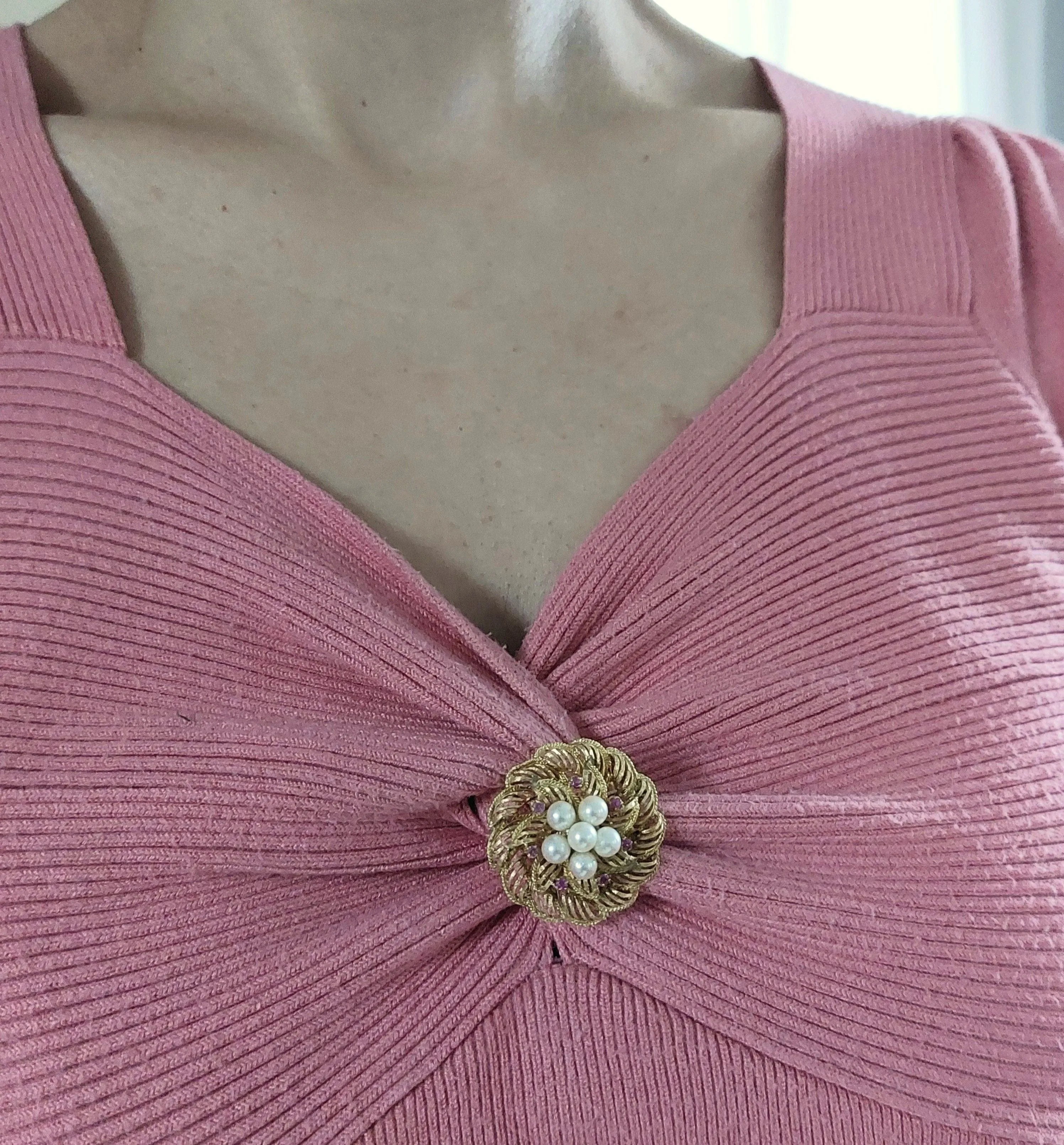 Broche feuilles or et perles sold by 58 Facettes product image thumbnail 3