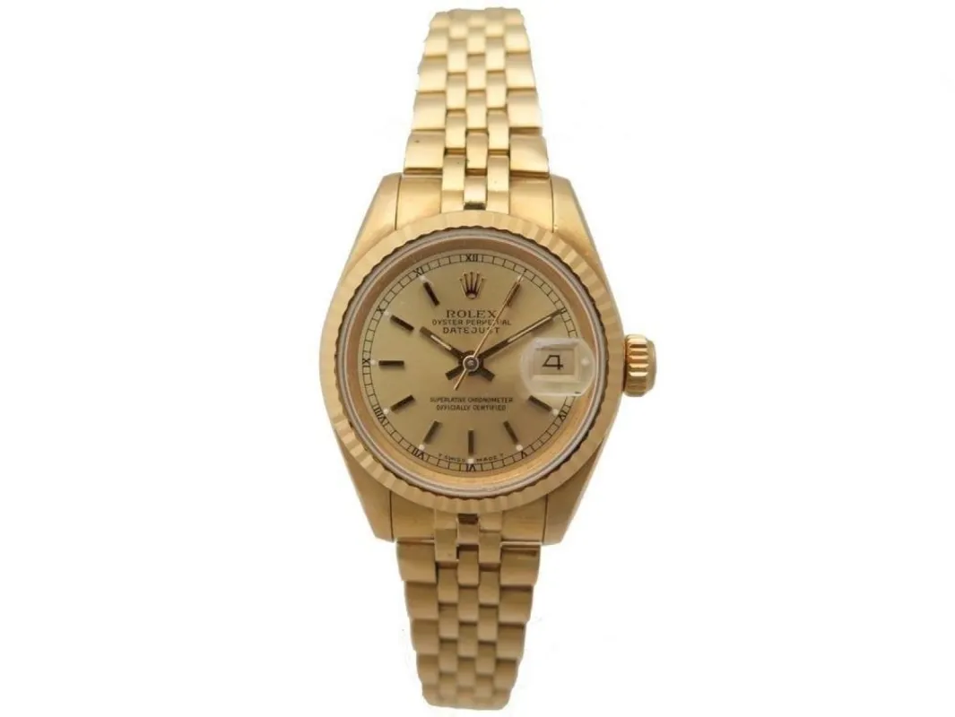 montre ROLEX oyster perpetual datejust 26 mm or bracelet jubile made by 58 Facettes