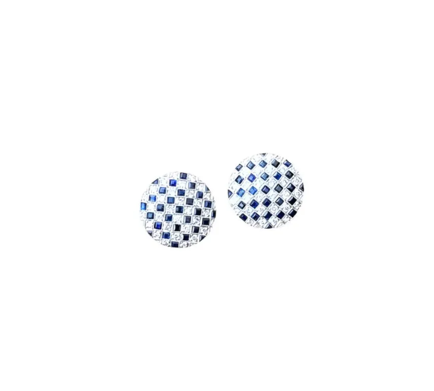 Boucles d'oreilles style Art Déco platine diamants et saphirs sold by 58 Facettes