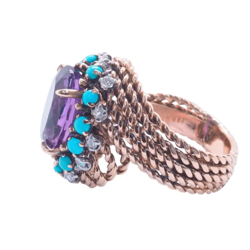 bague année 1950 amethyste sold by 58 Facettes