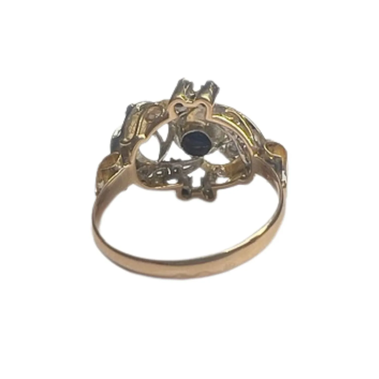 Bague Art Déco diamants saphirs synthétiques sold by 58 Facettes product image thumbnail 4