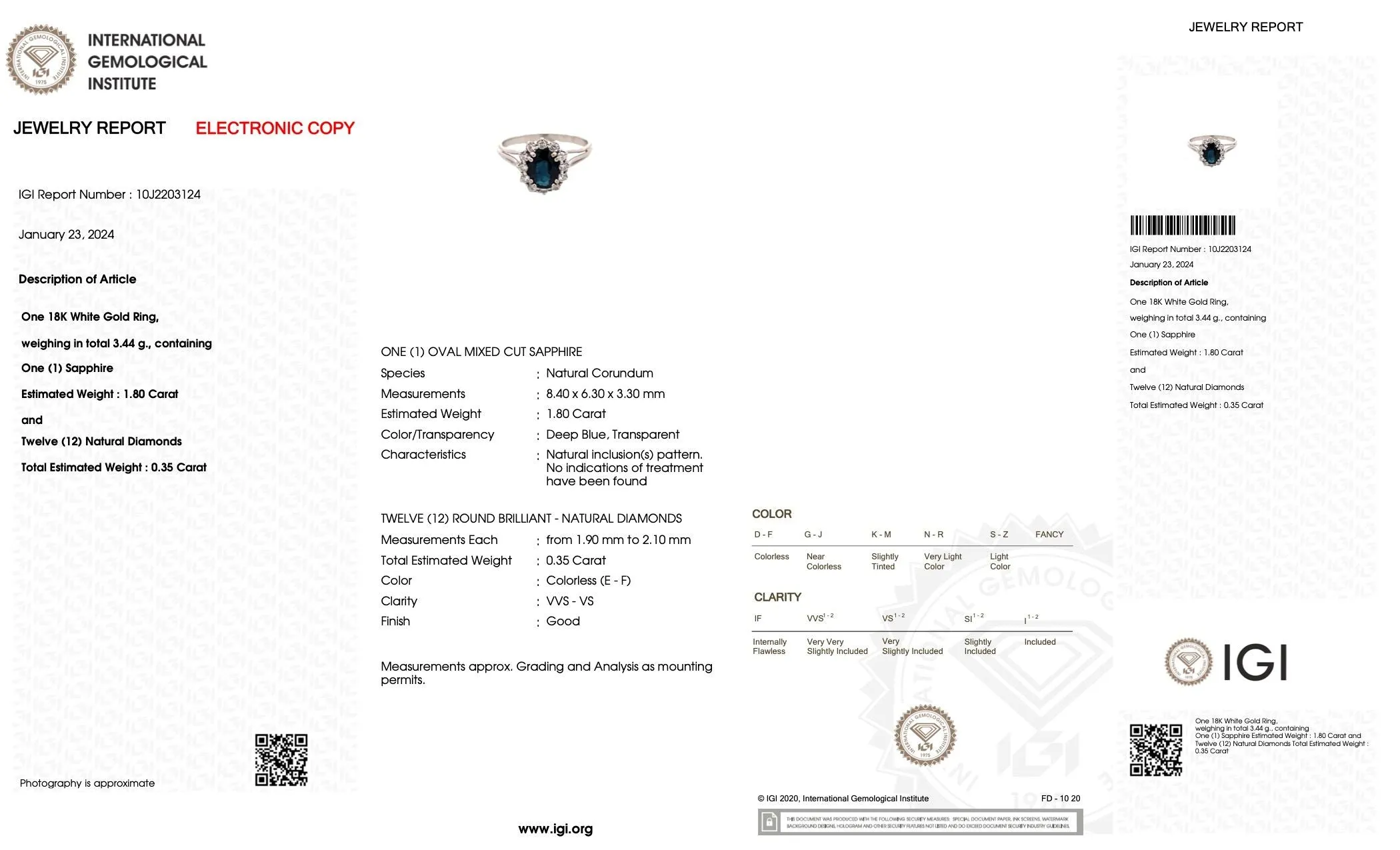 Bague classique en or blanc avec diamants et saphir sold by 58 Facettes product image thumbnail 3