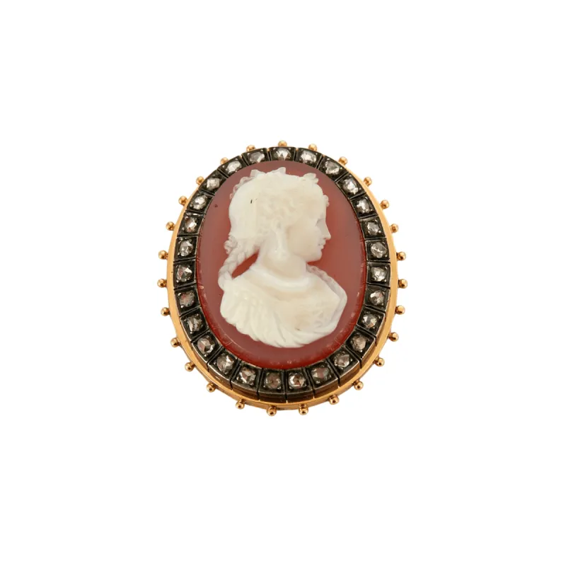 Pendentif Camée Agate Diamants sold by 58 Facettes