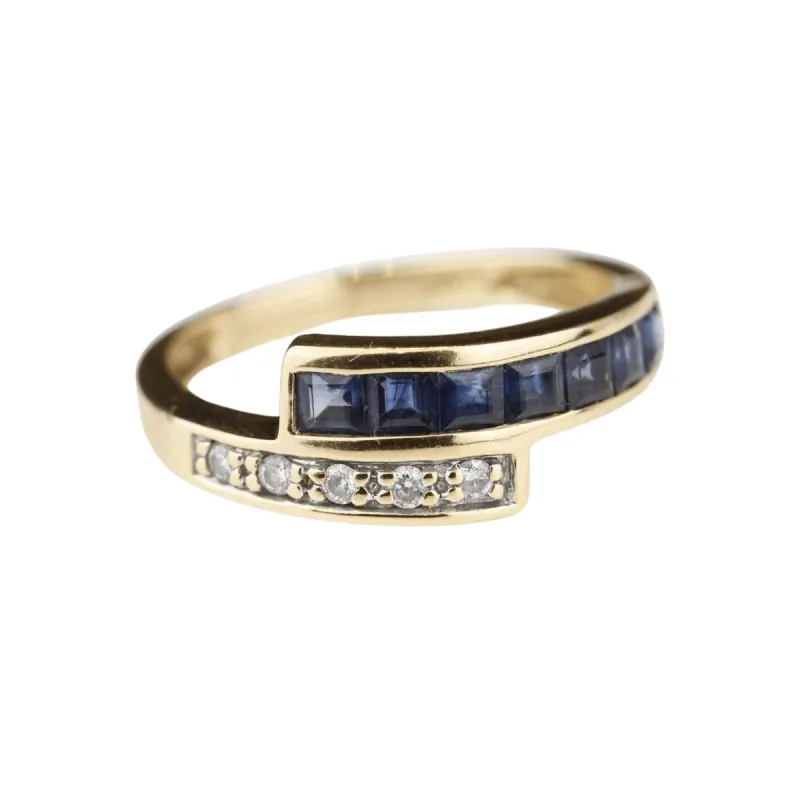 Bague Or jaune Saphirs Diamants sold by 58 Facettes