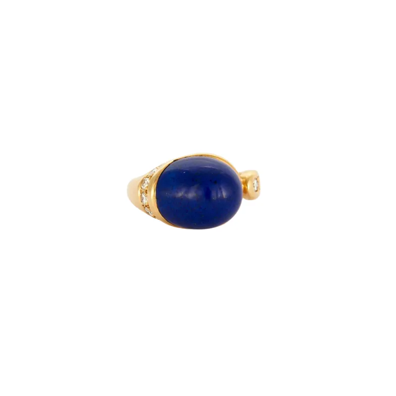 Bague or jaune et lapis lazuli sold by 58 Facettes
