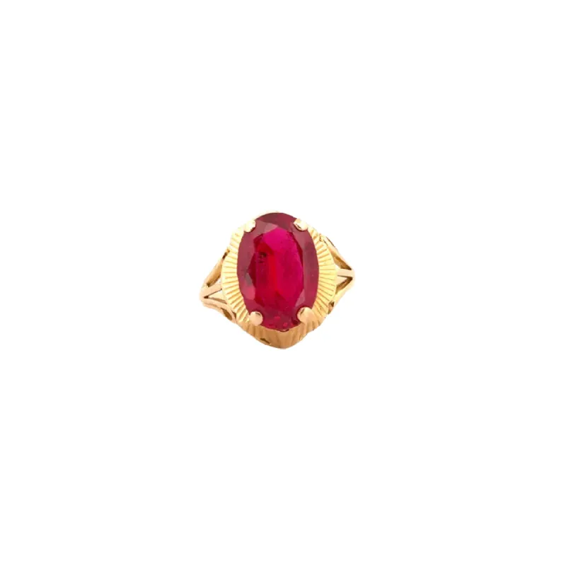 Chevalière Vintage Or Jaune et Rubis sold by 58 Facettes