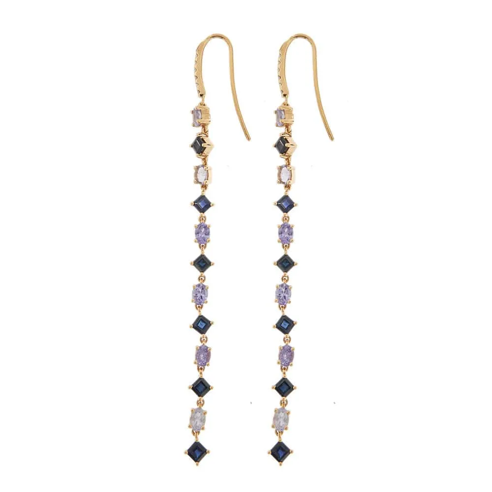 Boucles d'oreilles pendantes avec diamants, saphirs et tanzanite sold by 58 Facettes product image thumbnail 4