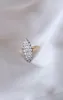 Bague Marquise diamants sur or et argent sold by 58 Facettes
