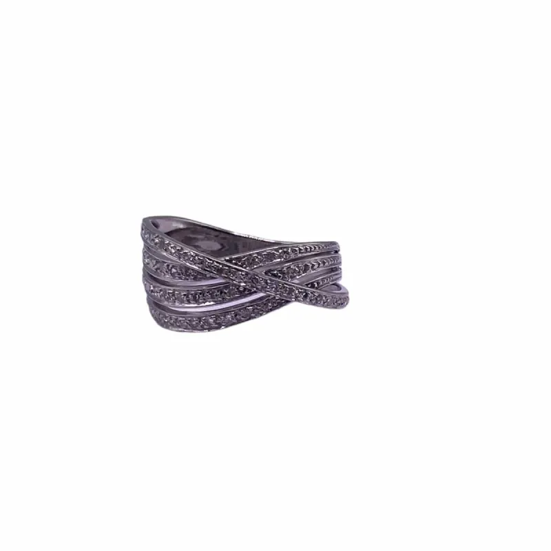 Alliance Croisée Or Blanc Diamants sold by 58 Facettes