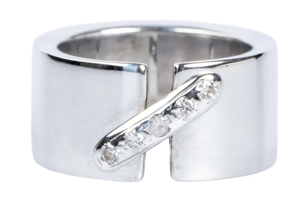 Bague 5 Diamants Or blanc sold by 58 Facettes