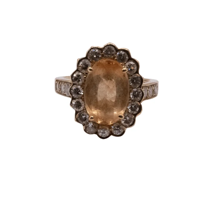 Bague Entourage Or Jaune Diamants Citrine sold by 58 Facettes