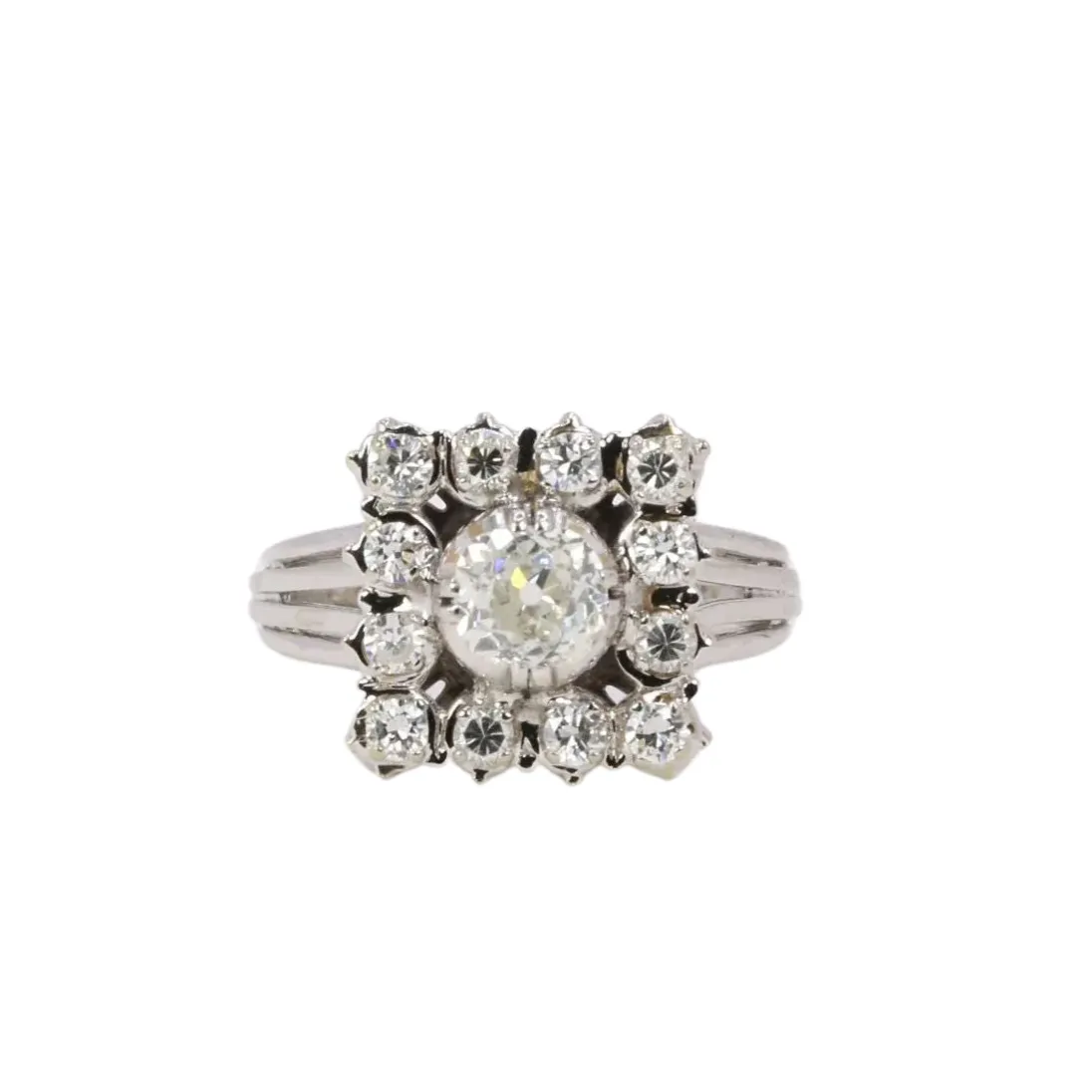 Bague or blanc diamant coussin taille ancienne 0,80 ct sold by 58 Facettes