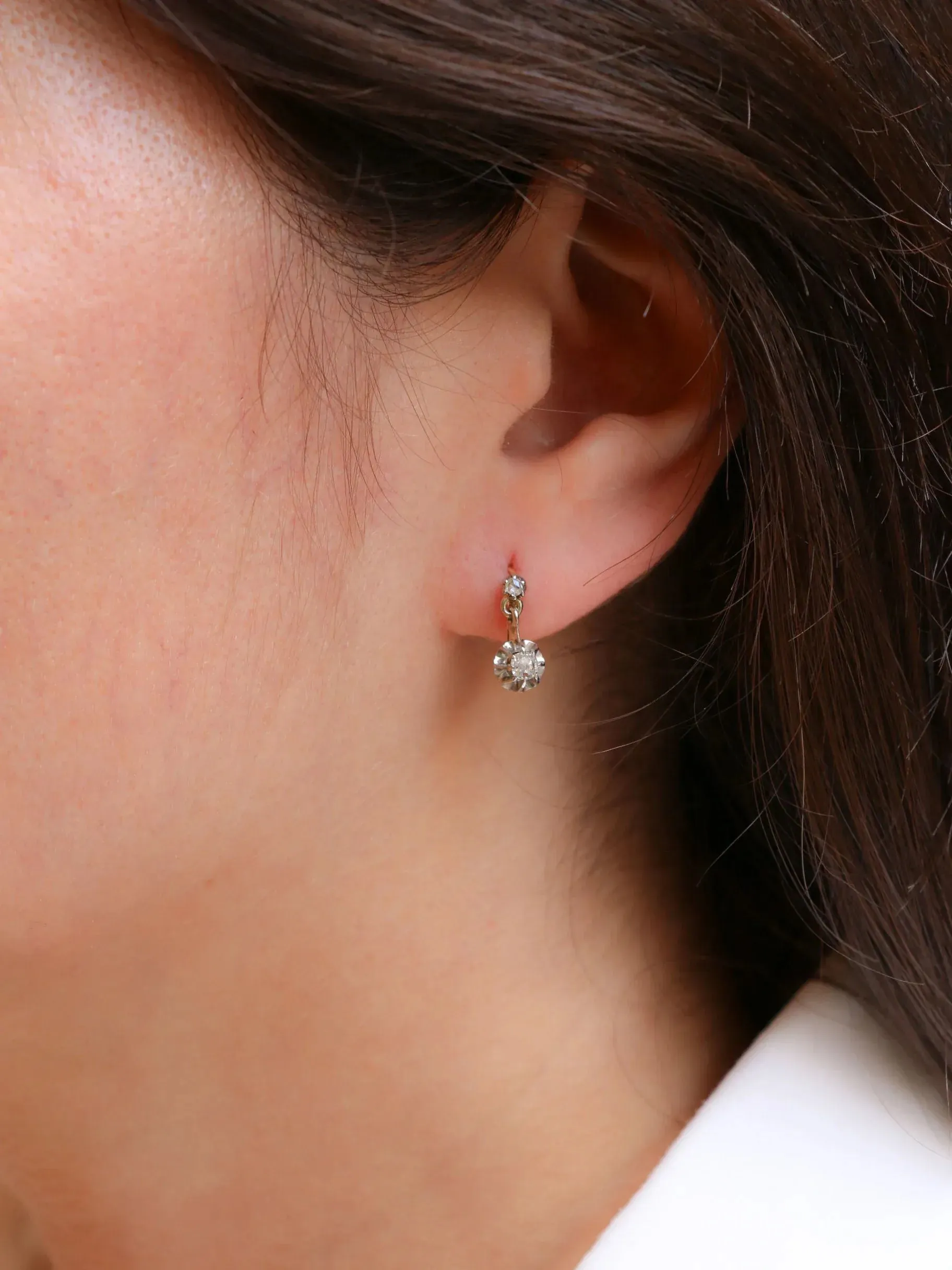 Dormeuses anciennes diamants 0,40 ct sold by 58 Facettes product image thumbnail 2