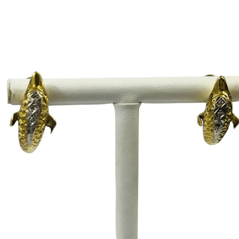 Boucles d'Oreilles 2 Ors avec Emeraudes et Diamants sold by 58 Facettes