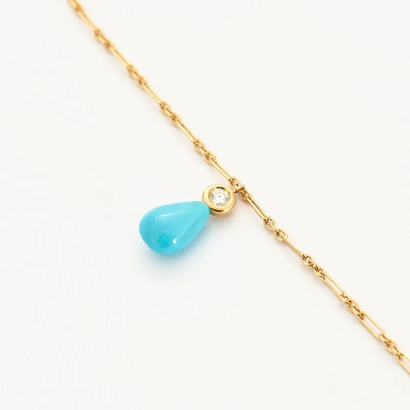 DIOR - Collier or jaune et turquoise sold by 58 Facettes