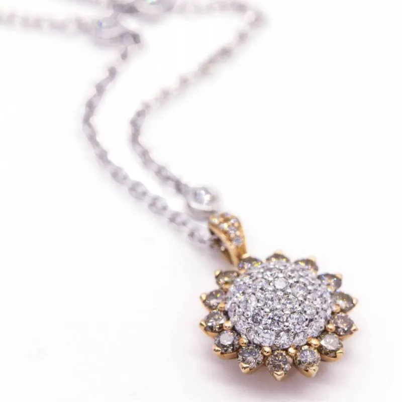 Collier Fleur de TOURNESOL Or Rose et Diamants sold by 58 Facettes