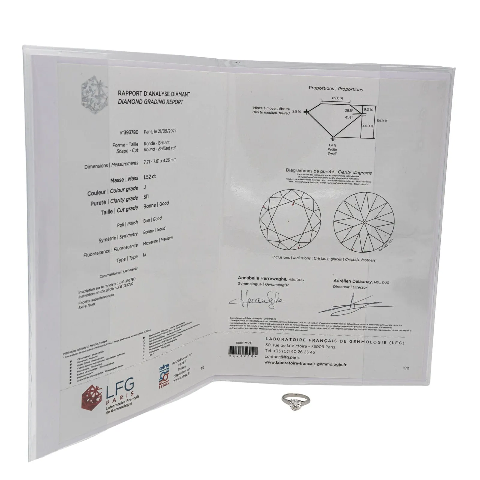 Bague Solitaire Or blanc Diamant sold by 58 Facettes product image thumbnail 3