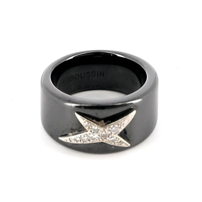 MAUBOUSSIN - Bague L'Etoile du démon céramique, or blanc et diamants sold by 58 Facettes
