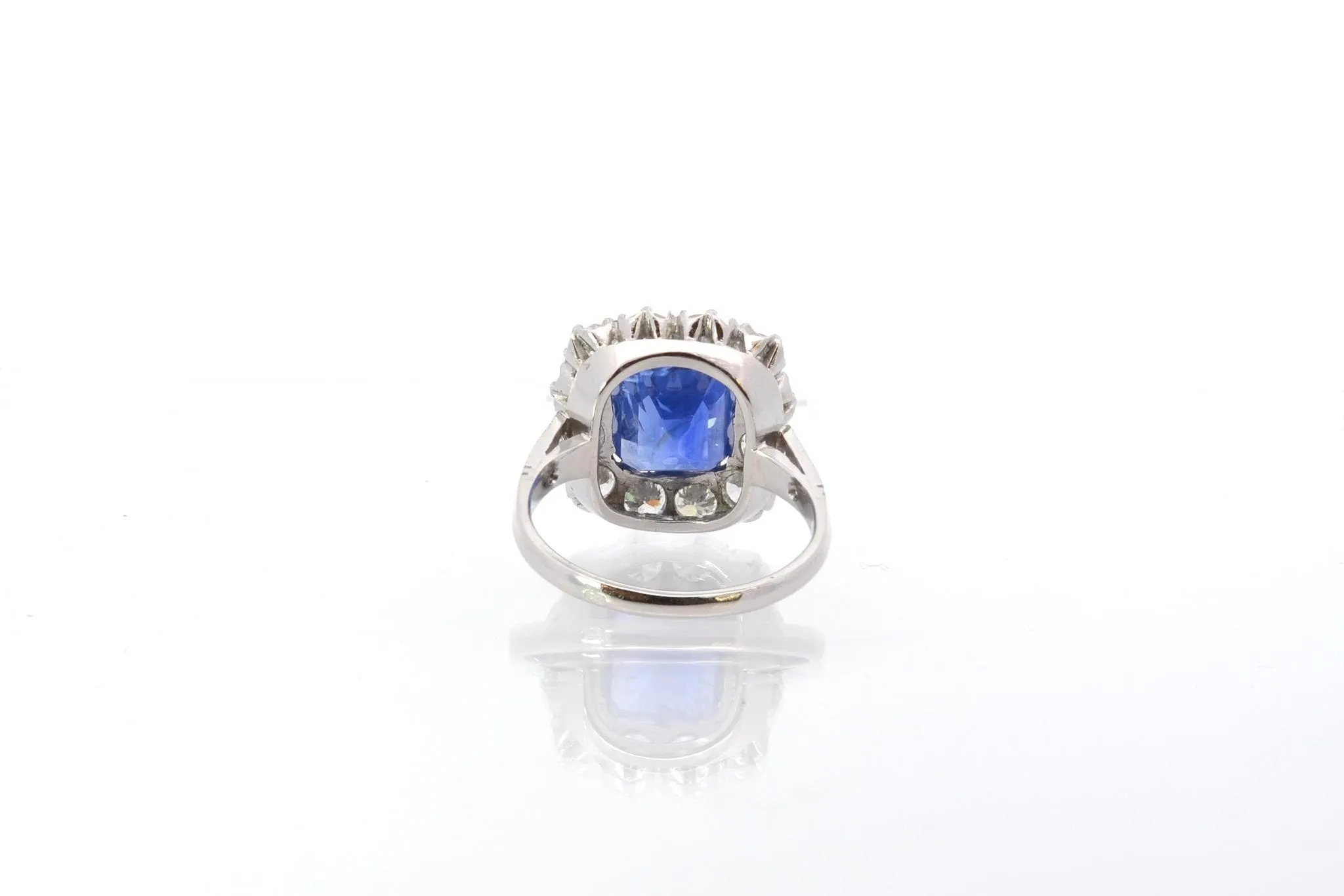 Bague saphir naturel non chauffé et diamants en platine sold by 58 Facettes product image thumbnail 5