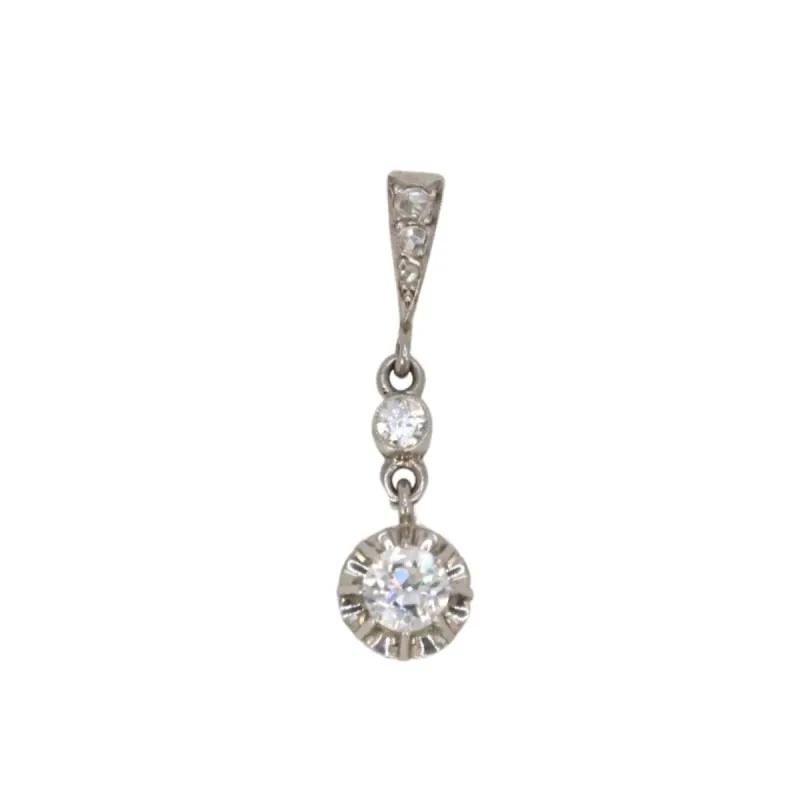 Pendentif ancien platine diamants 0,34 ct sold by 58 Facettes