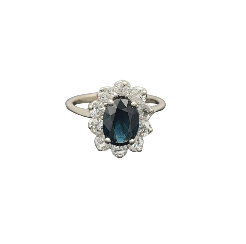 Bague Pompadour vintage or gris, saphir et diamants sold by 58 Facettes