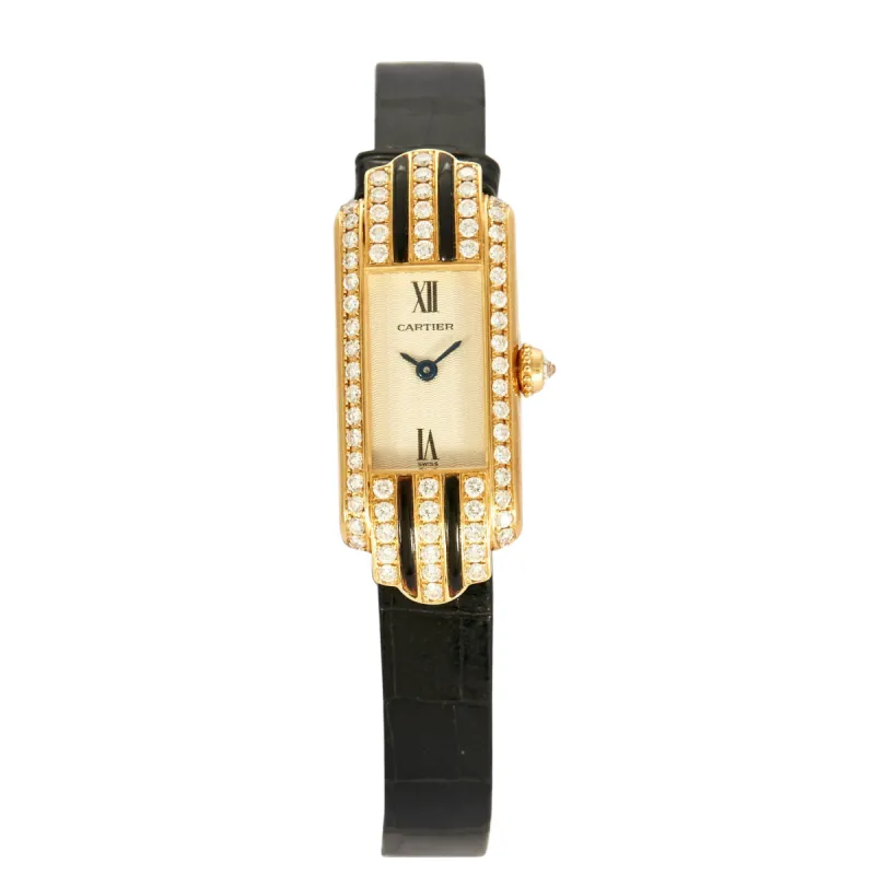 CARTIER - Montre Tank Art Déco or jaune et diamants sold by 58 Facettes