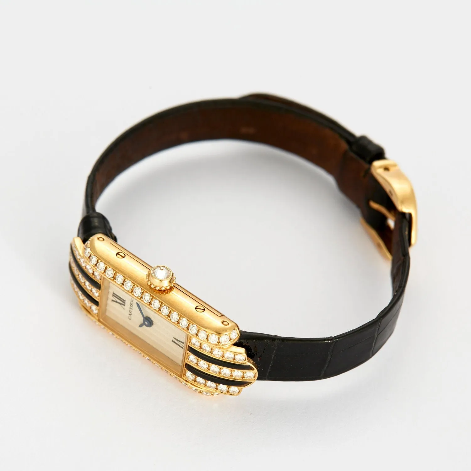 CARTIER - Montre Tank Art Déco or jaune et diamants sold by 58 Facettes product image thumbnail 4