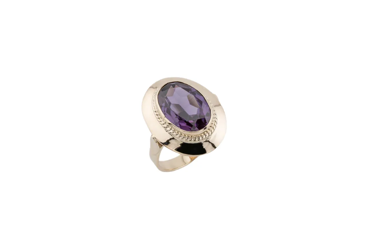 Anello in oro giallo con pietra viola sold by 58 Facettes