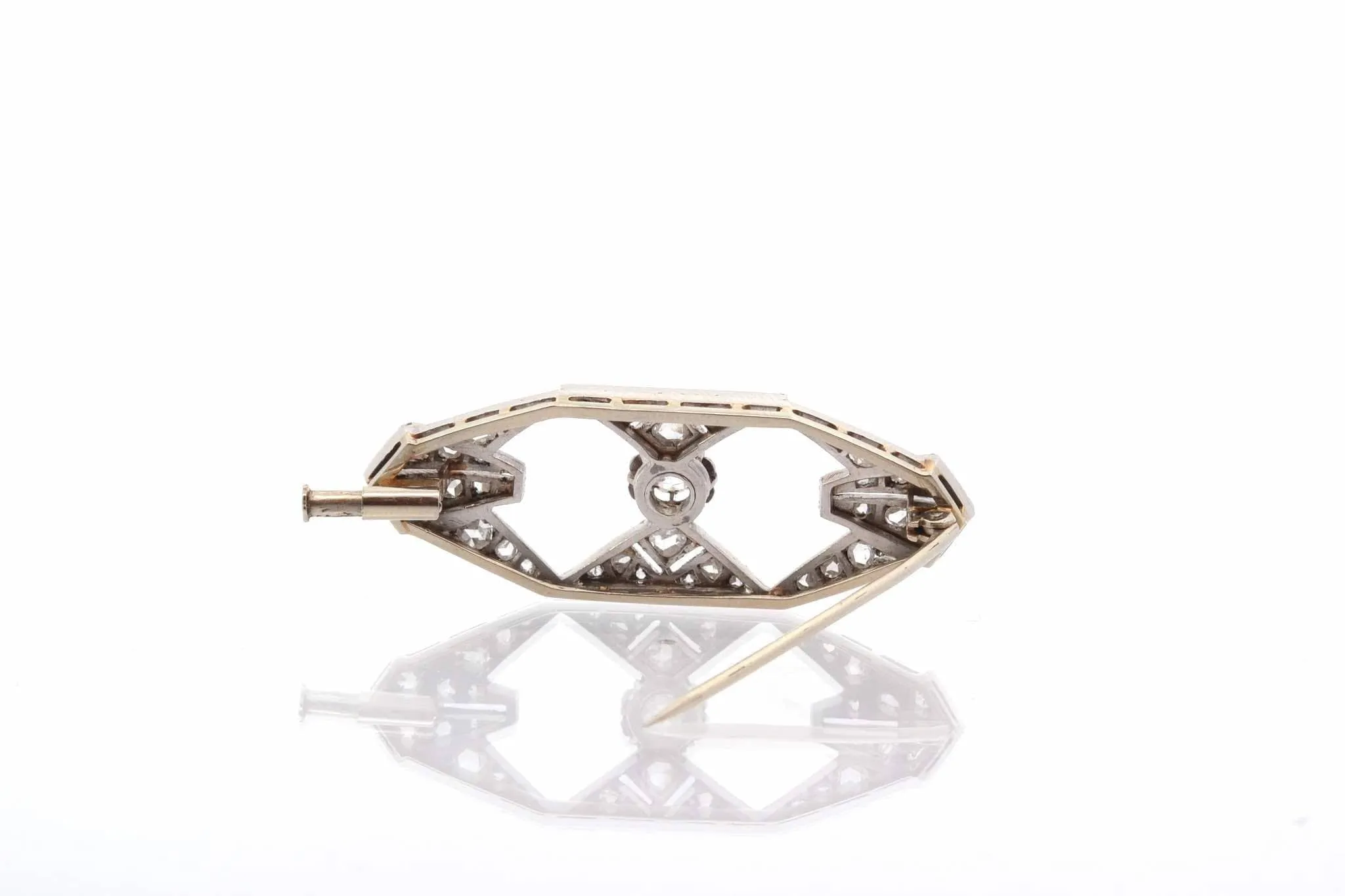 Broche Art Déco diamants en or et platine sold by 58 Facettes product image thumbnail 3