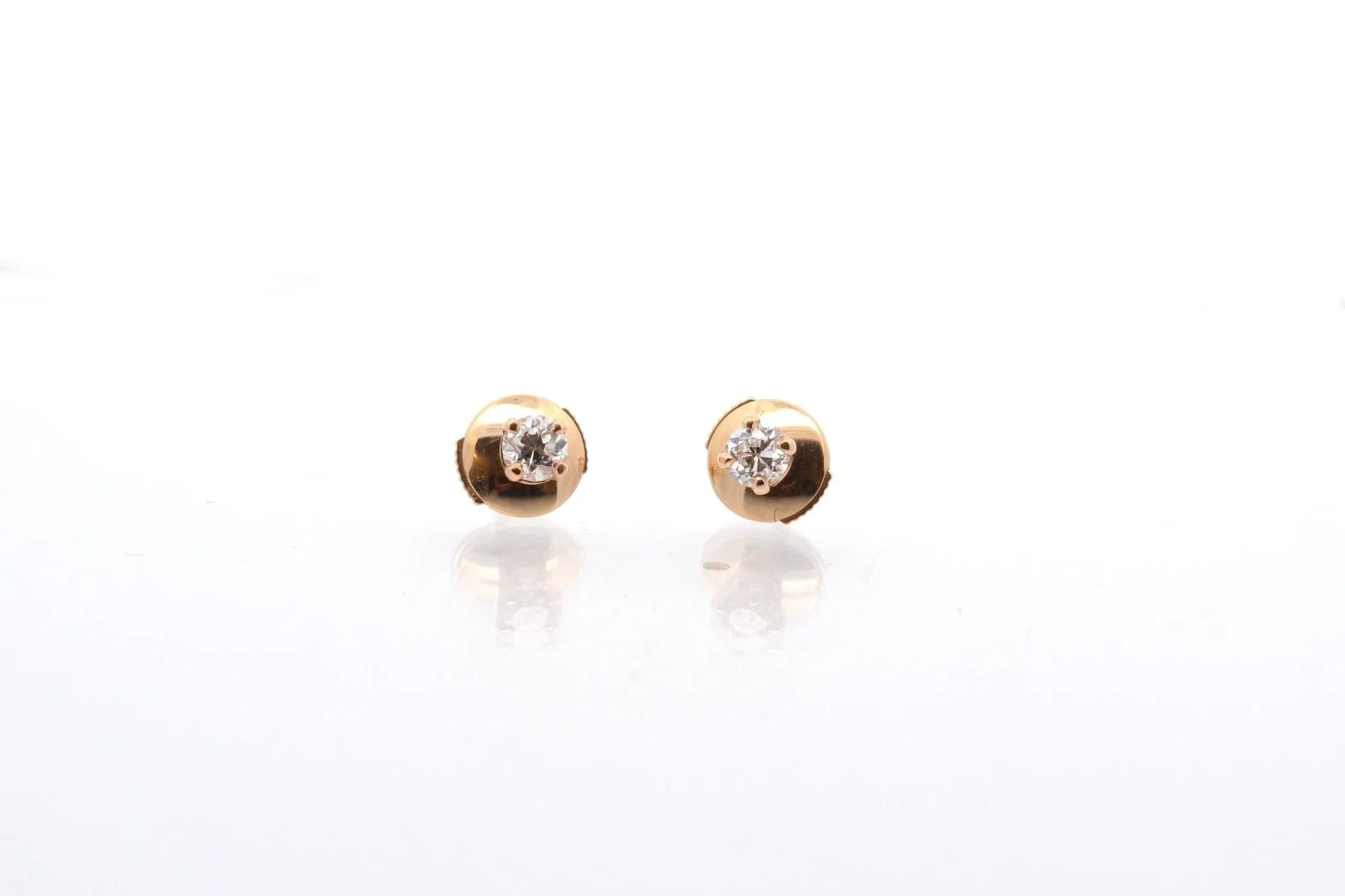 Boucles d’oreilles puces diamant en or jaune 18k sold by 58 Facettes product image thumbnail 3
